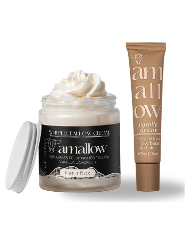 Crema de Grasa Alimentaria de Res Amallow 100% Natural + Bálsamo Labial