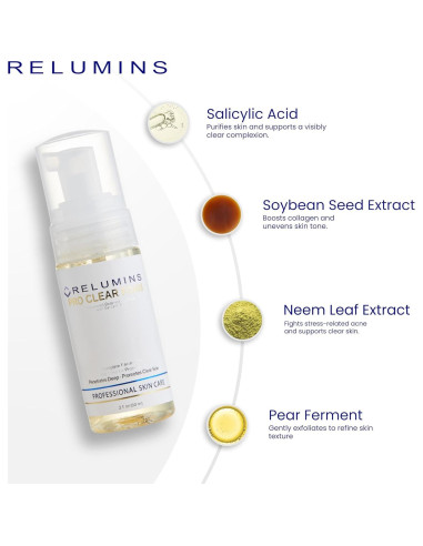 Relumins Pro Clear Foaming Wash 120ml - Limpieza Profunda Natural