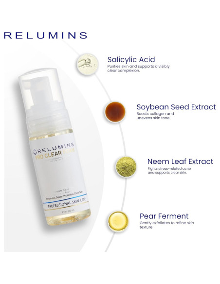 Relumins Pro Clear Foaming Wash 120ml - Limpieza Profunda Natural