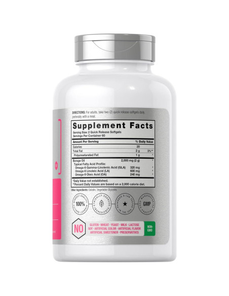 Cápsulas de Aceite de Borraja Horbach 2000 mg - 120 Gelatinas