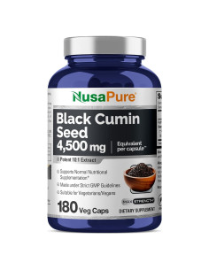 Extracto de Semilla de Comino Negro NusaPure 450 mg 180 Cápsulas