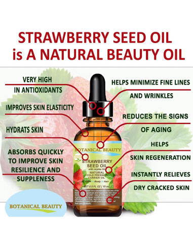 Aceite de Semilla de Fresa 100% Puro 15 ml - Hidratante Natural