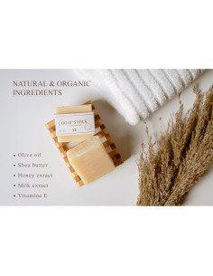 Jabón de Leche de Cabra AniO - Hidratante con Miel y Vitamina E - 4 Barras 2