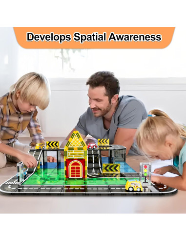 42 Piezas de Carreteras Magnéticas Drofex para Niños 3+
