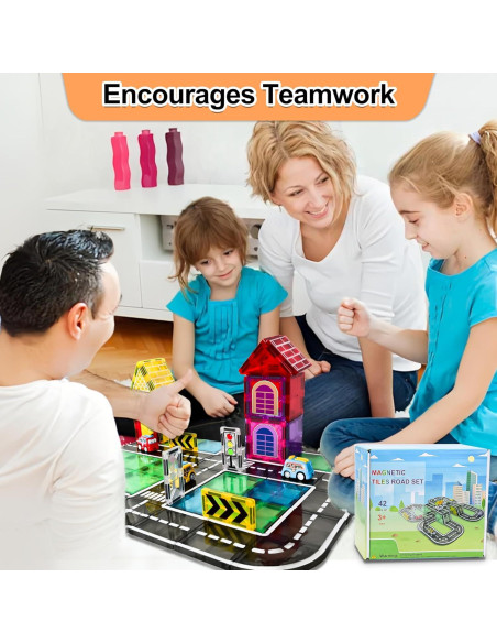 42 Piezas de Carreteras Magnéticas Drofex para Niños 3+