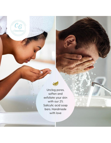 Jabón Exfoliante Ácido Salicílico 2% CalmGenix - Paquete de 2