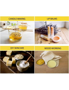 Pellets de Cera de Abeja Amarilla Orgánica Beesworks 396 g - Grado Cosmético 2