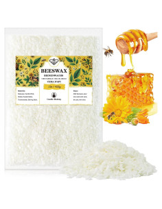 Pellets de Cera de Abejas VEGISHINE 448g Blanca para Velas y Cuidado de Piel