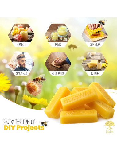 Bloques de Cera de Abeja Amarilla Eco Lux 8 Piezas 100% Natural