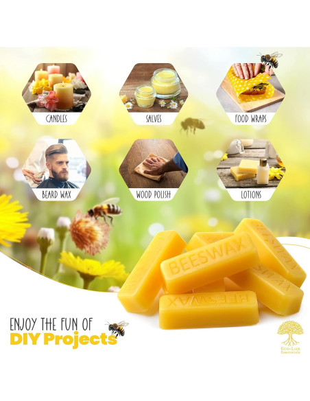 Bloques de Cera de Abeja Amarilla Eco Lux 8 Piezas 100% Natural