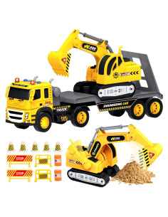 Camión de Plataforma MOBIUS con Excavadora 1:12 Luces Sonidos