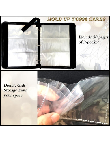Carpeta de Tarjetas de Fútbol QANYYO 900 Bolsillos Recargable