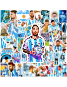 50 Pegatinas de Fútbol Messi JSYAVG - Vinilo Impermeable 2