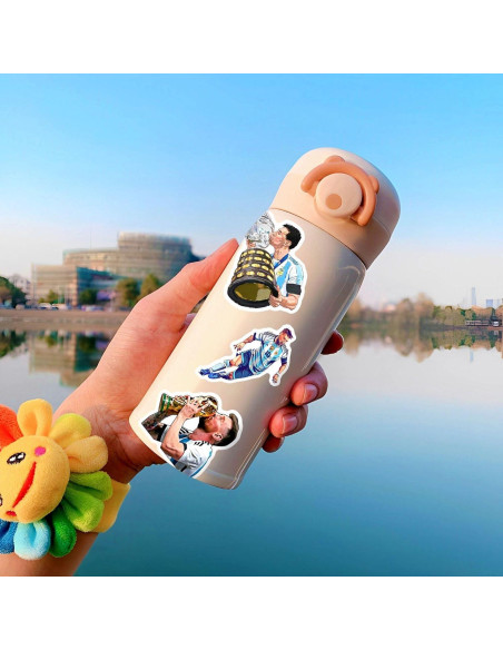 50 Pegatinas de Fútbol Messi JSYAVG - Vinilo Impermeable