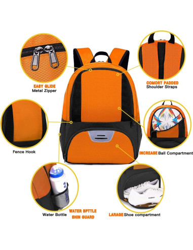 Mochila Deportiva Hsmihair para Fútbol y Baloncesto 27.5L