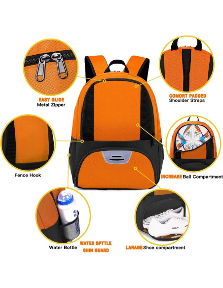 Mochila Deportiva Hsmihair para Fútbol y Baloncesto 27.5L Mochila Deportiva Hsmihair para Fútbol y Baloncesto 27.5L