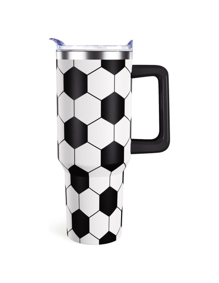 Taza de Fútbol 40oz Hqhzaha Acero Inoxidable Aislada