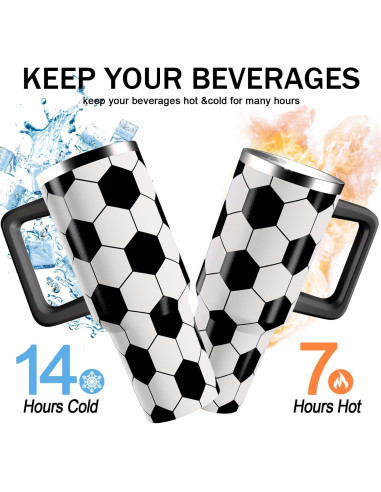 Taza de Fútbol 40oz Hqhzaha Acero Inoxidable Aislada