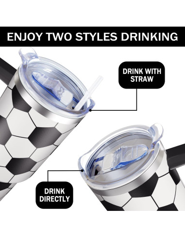 Taza de Fútbol 40oz Hqhzaha Acero Inoxidable Aislada