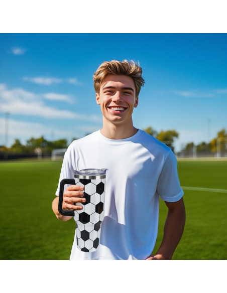 Taza de Fútbol 40oz Hqhzaha Acero Inoxidable Aislada