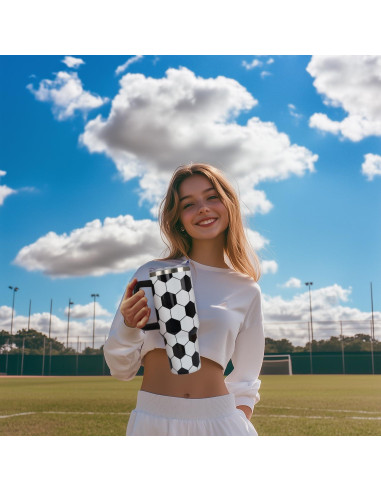 Taza de Fútbol 40oz Hqhzaha Acero Inoxidable Aislada