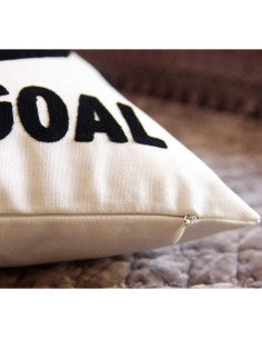 Funda de Almohada Decorativa DECOPOW Fútbol Bordado 45x45 cm 2