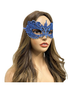 Máscara de encaje azul para mujer - Fiesta Halloween y Carnaval 2