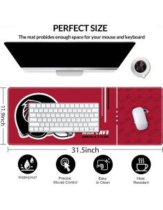 Alfombrilla de Ratón Grande AYYQHC 80x30 cm Bordes Cosidos 2