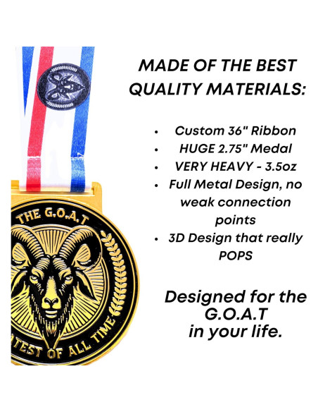 Medalla de Premio de Cabra We Da Goat - 6.99 cm de Lujo