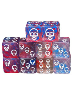 Dados Calavera 10 Piezas 16mm Qomamount para Juegos de Mesa