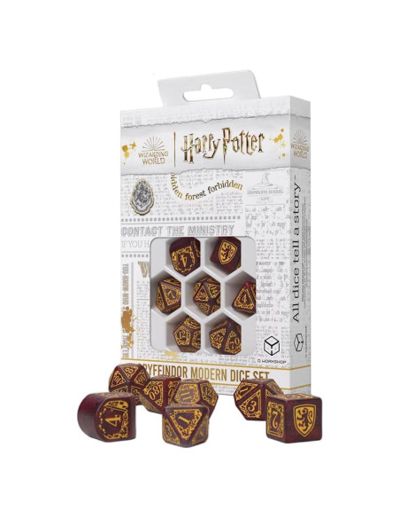 Juego de Dados Modernos Gryffindor Q WORKSHOP - Rojo
