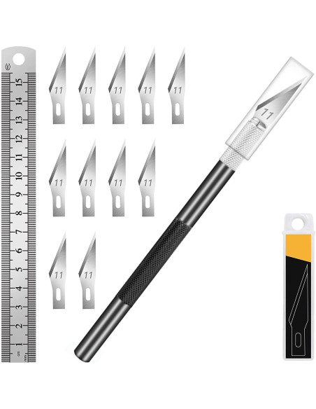 Cuchillo de Manualidades DIYSELF con 11 Cuchillas y Almohadilla A5