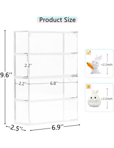 Caja de Exhibición Acrílica JOYMOMO 4 Capas 17.5x6.3x24.5cm 2