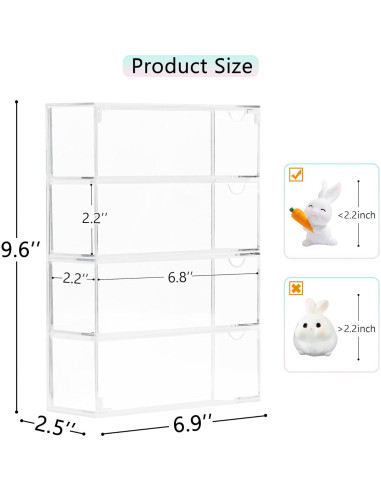 Caja de Exhibición Acrílica JOYMOMO 4 Capas 17.5x6.3x24.5cm