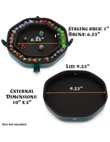 Bandeja de Dados y Estuche CASEMATIX Verde para 115 Dados RPG