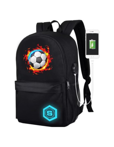 Mochila Escolar FLYMEI Luminosa Anime 17" USB Antirrobo