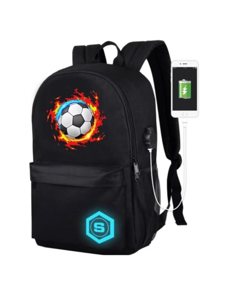 Mochila Escolar FLYMEI Luminosa Anime 17" USB Antirrobo
