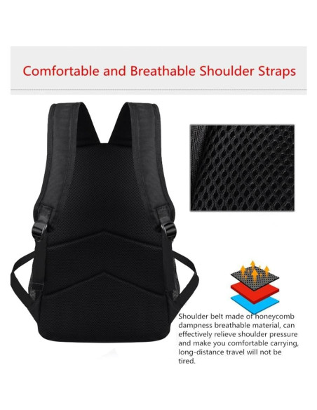 Mochila Escolar FLYMEI Luminosa Anime 17" USB Antirrobo