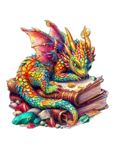 Rompecabezas de Madera DOCRAGI Dragón con Joyas 100 Piezas
