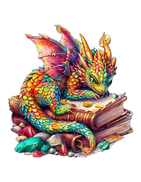 Rompecabezas de Madera DOCRAGI Dragón con Joyas 100 Piezas
