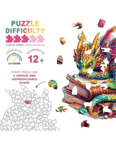 Rompecabezas de Madera DOCRAGI Dragón con Joyas 100 Piezas 2
