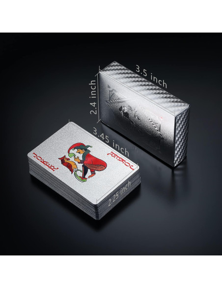 2 Barajas de Cartas de Póker de Foil Dorado y Plateado Zayvor