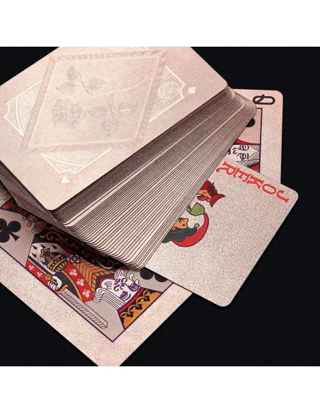 2 Barajas de Cartas de Póker de Foil Dorado y Plateado Zayvor