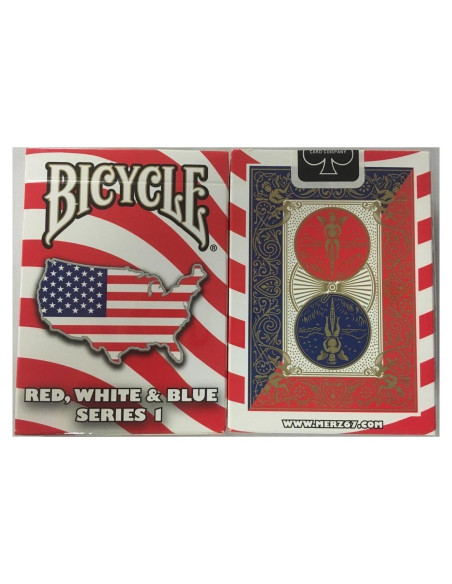 Mazo de Cartas Bicycle USA Rojo Blanco Azul 52 Piezas