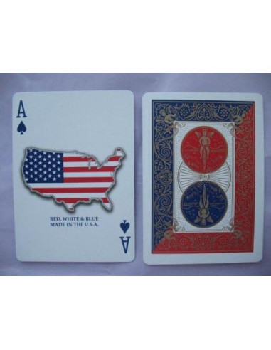 Mazo de Cartas Bicycle USA Rojo Blanco Azul 52 Piezas