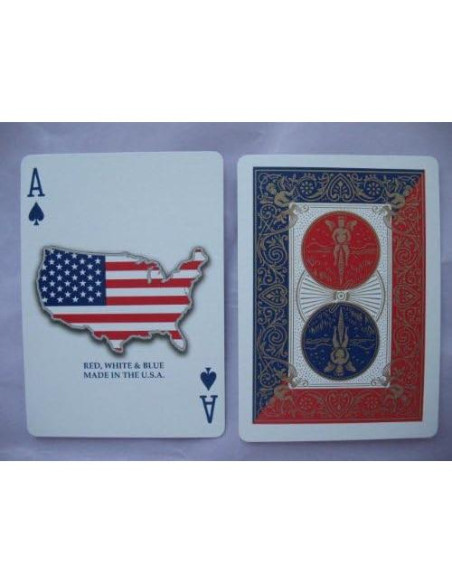 Mazo de Cartas Bicycle USA Rojo Blanco Azul 52 Piezas