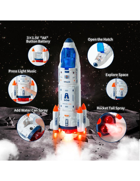 Juguete de Cohete Espacial H202A con Astronautas y Scooter