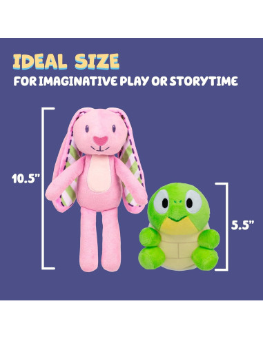 Paquete de Peluches Bluey Floppy y Turtleboy 2-Pack 14-27 cm