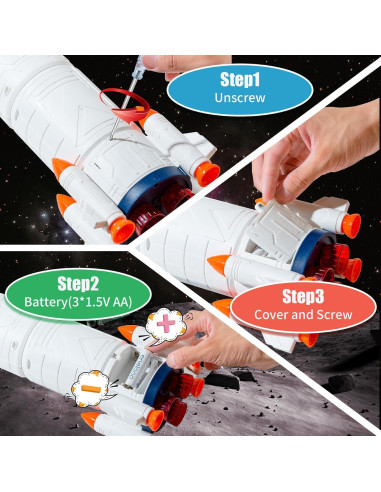 Juguete de Cohete Espacial H202A con Astronautas y Scooter