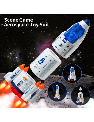 Juguete de Cohete Espacial H202A con Astronautas y Scooter